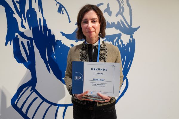 © Mathias Jäger / Hamburg Startups: Angela Relógio of TimeTeller, winner of Health Innovation Award 2023.