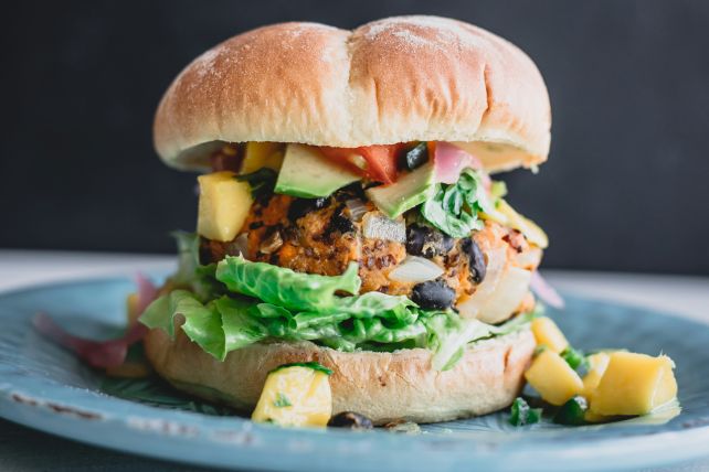 A vegan burger