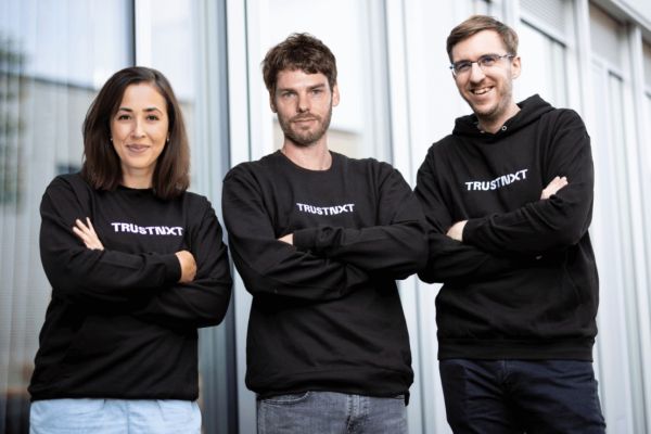 © TrustNXT: the founders Ariane Scheer-Danielsson, Sebastian Adank and Andreas Reich