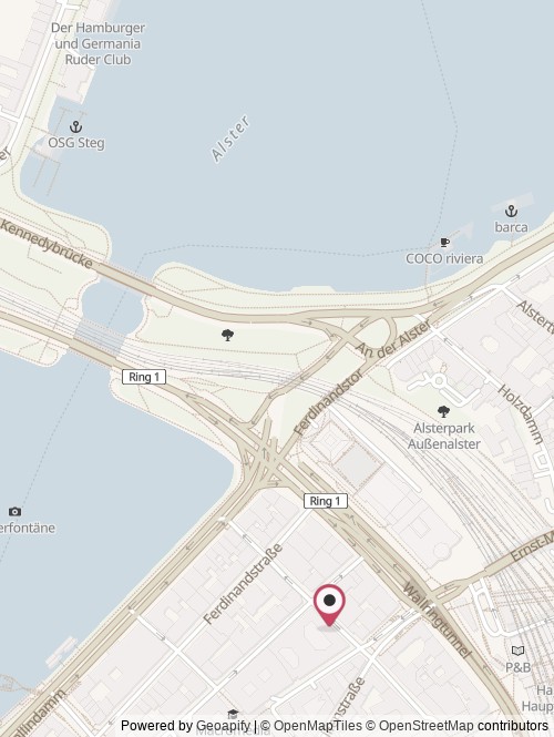 Eine Karte mit dem Standort von DZ Hyp