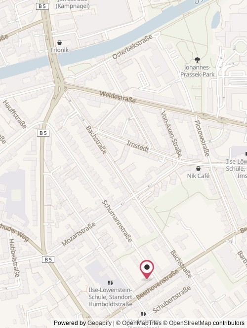 Eine Karte mit dem Standort von Naschfreunde