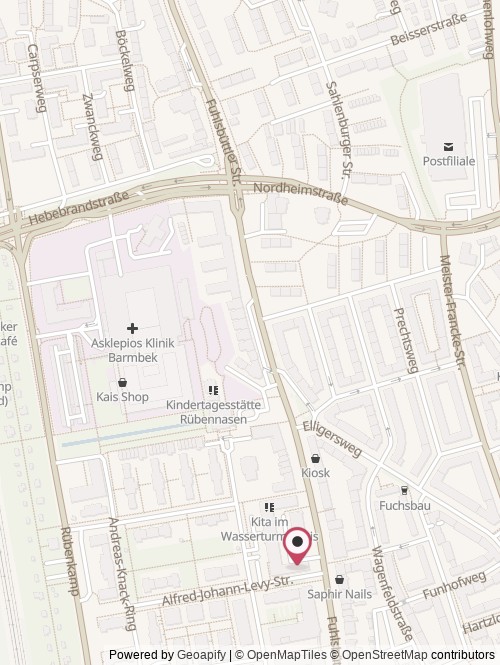 A map with the location of Furryfit