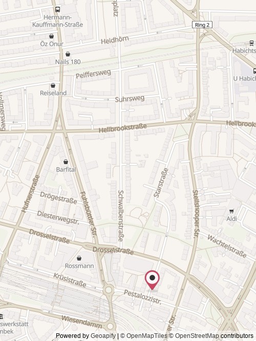 A map with the location of Kompass app