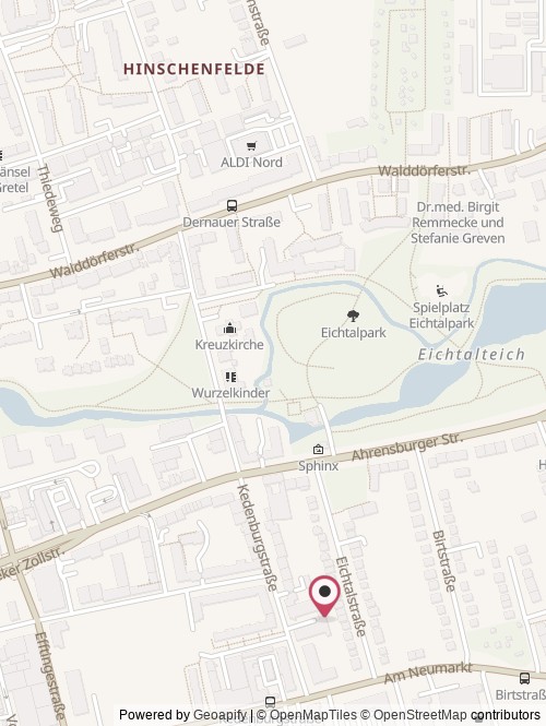 Eine Karte mit dem Standort von Podhaus Podcast Studio