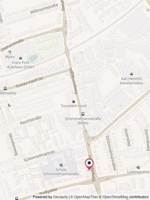 A map with the location of Northern Business School (NBS)