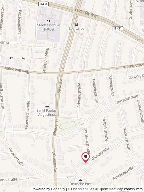 A map with the location of PSM Primestyle Marketing Gesellschaft für Marketing- und Vertriebsberatung mbH