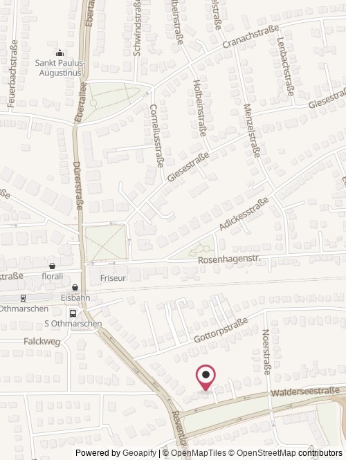 A map with the location of Mutatio Clothing