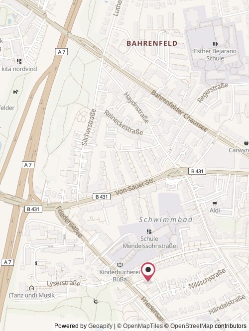 A map with the location of Abifix