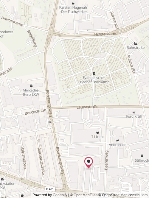 A map with the location of Impossible Materials