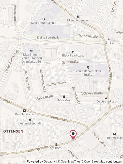 Eine Karte mit dem Standort von Protonet Betriebs