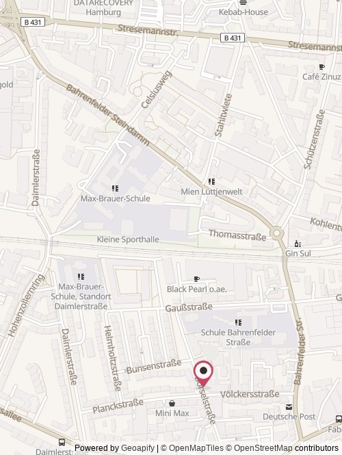 A map with the location of Tixl gGmbH