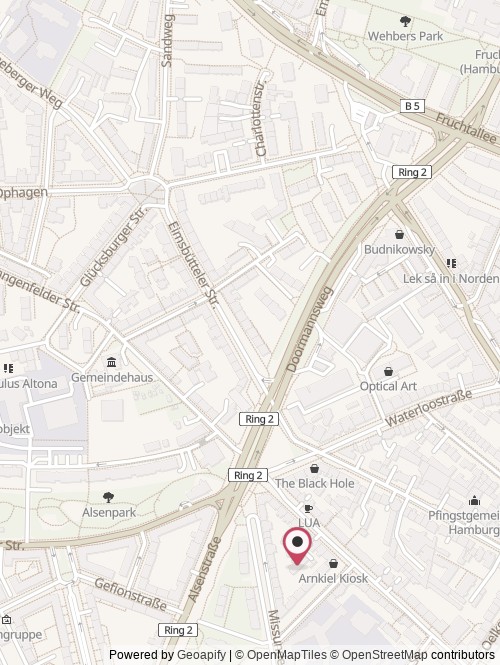 A map with the location of Tramio