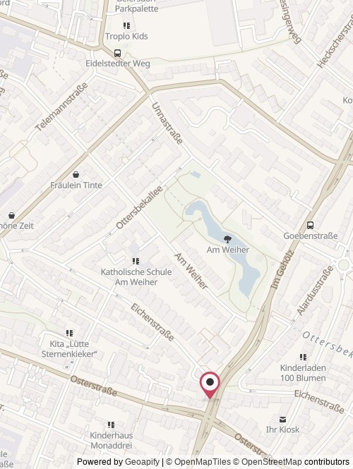 A map with the location of Dilcher