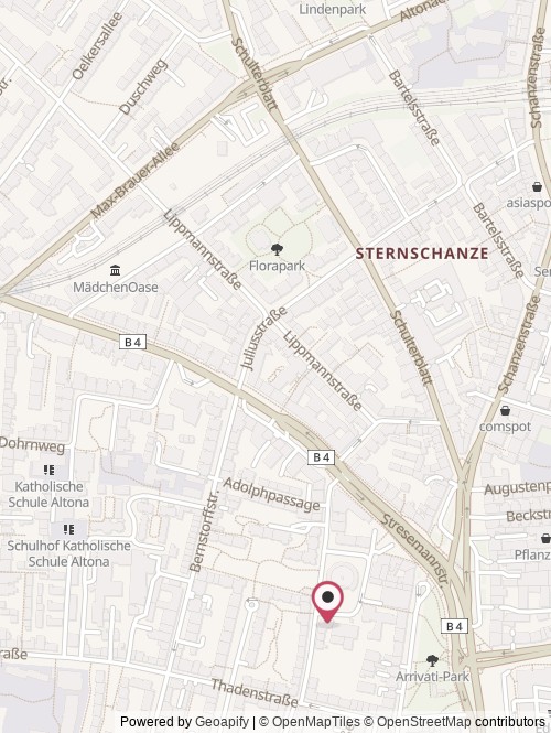A map with the location of Caté