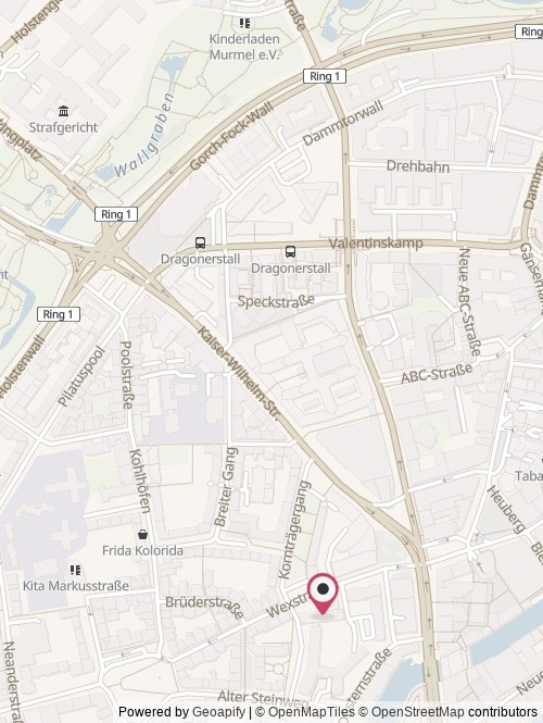 Eine Karte mit dem Standort von Scaleup Hamburg