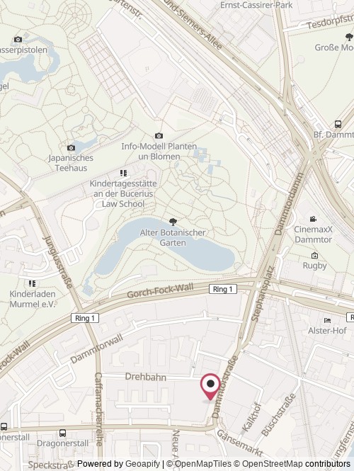 Eine Karte mit dem Standort von Hamburger Sparkasse