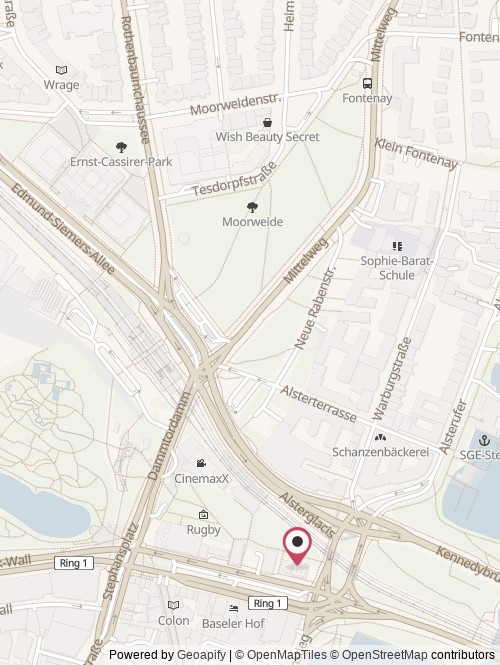 Eine Karte mit dem Standort von New Shore Invest