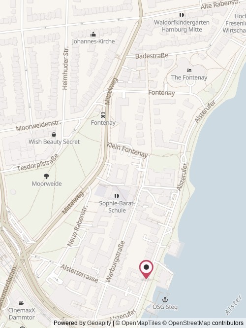 A map with the location of Oilinvest International (Germany)