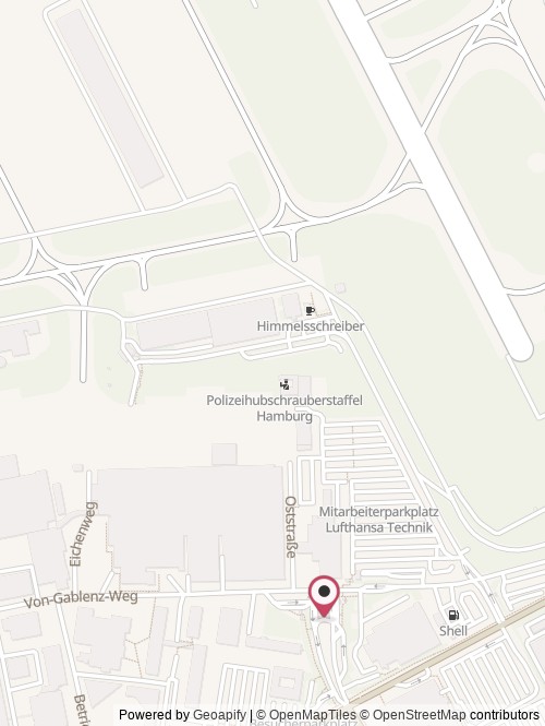 Eine Karte mit dem Standort von Aviation DataHub