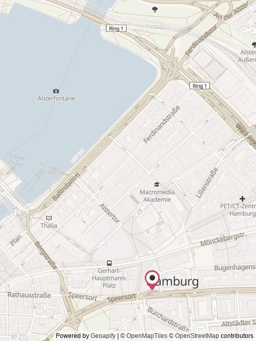 Eine Karte mit dem Standort von Hamburger Hochbahn